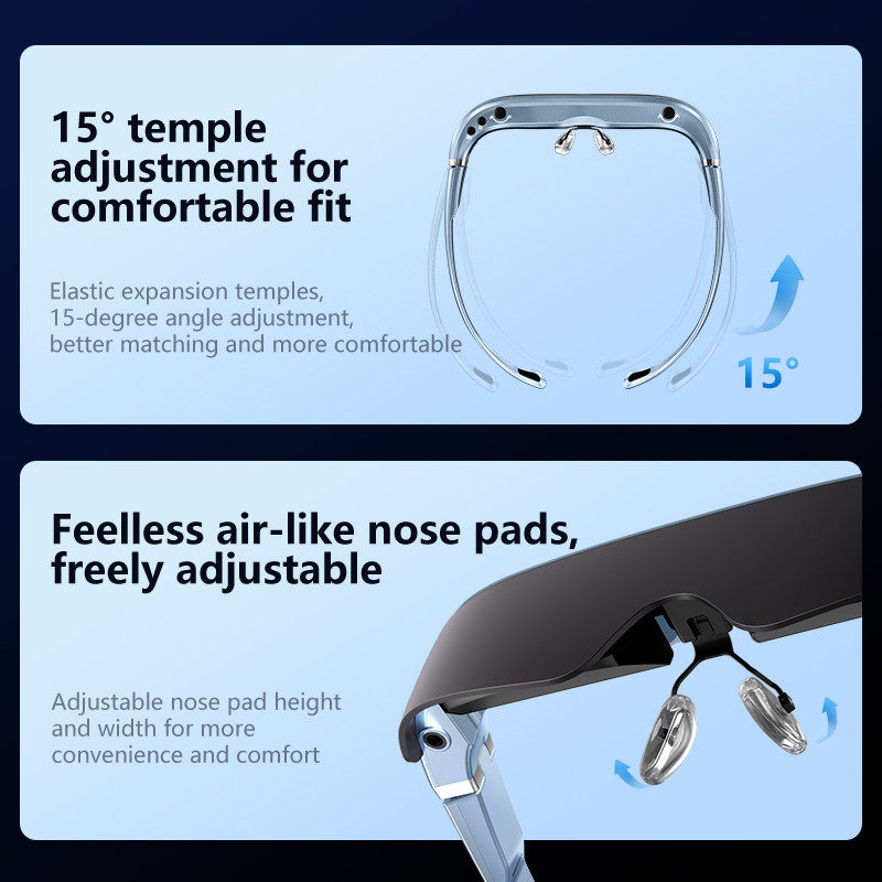 ENMESI V30 USB प्रकार C AR स्मार्ट चश्मा 1920 * 1080 AR हेड माउंटेड डिस्प्ले डायप्टर