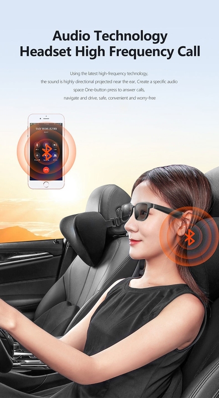 ब्लैक ब्लूटूथ सनग्लासेस विथ कॉल ब्लूटूथ 5.1 वर्जन 90mAh 4-6 घंटे म्यूजिक टाइम
